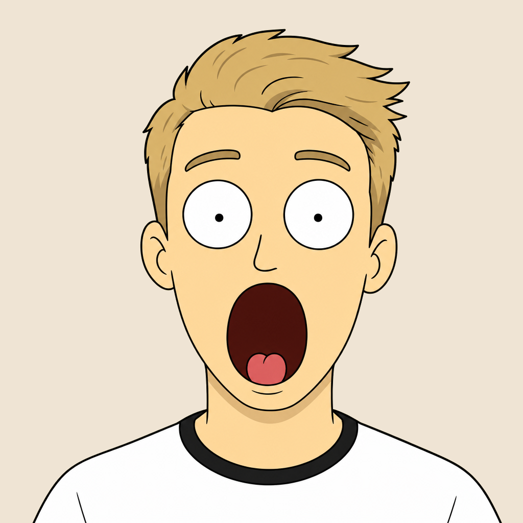 Friend with blonde hair, Rick and Morty style